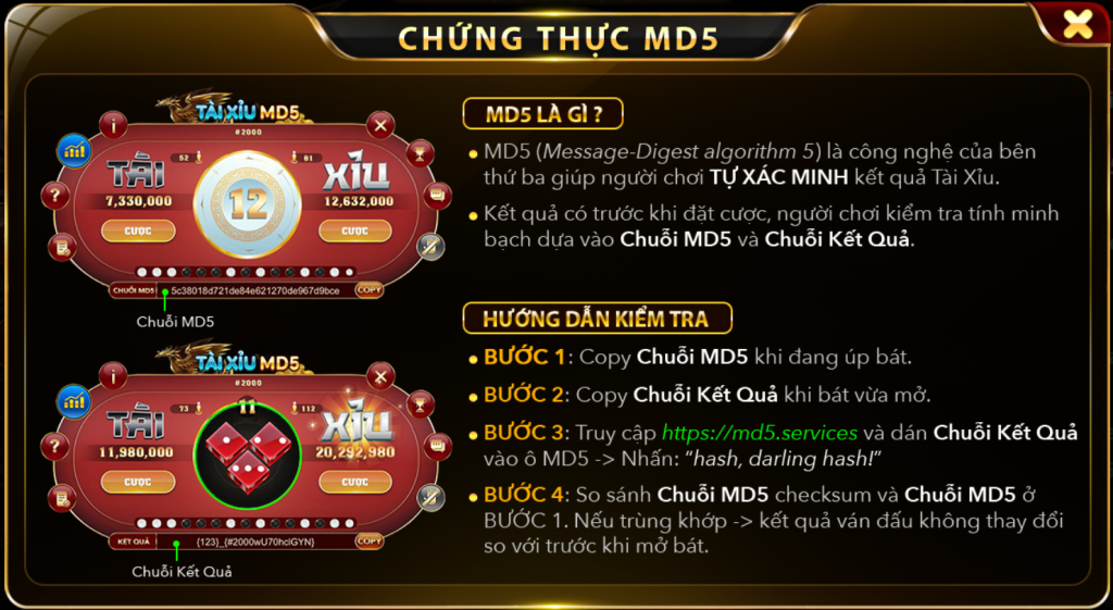 chứng thực md5